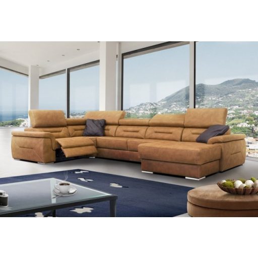 Domino U-alakú elektromos relax sarokgarnitúra - 220 cm X 375 cm X 170 cm - jobbos