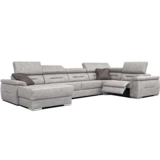 Domino U-alakú ágyazható, ágyneműtartós elektromos relax sarokgarnitúra - 170 cm X 375 X 220 cm - balos