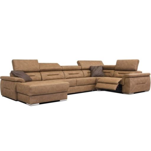 Domino U-alakú ágyazható, ágyneműtartós elektromos relax sarokgarnitúra - 170 cm X 375 X 220 cm - balos