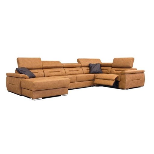 Domino U-alakú ágyazható, ágyneműtartós elektromos relax sarokgarnitúra - 170 cm X 375 X 220 cm - balos