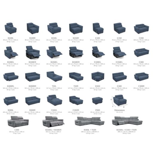 Espero ülőgarnitúra - opció: elektromos relax funkció, motorosna mélyíthető ülőfelület