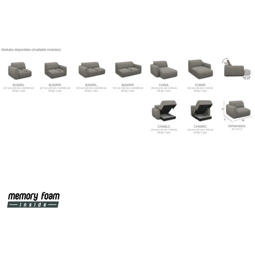 Gizo mini sarokkanapé elektromosan mélyíthető ülőfelülettel 242 cm x 159 cm - jobbos - ágyneműtartóval