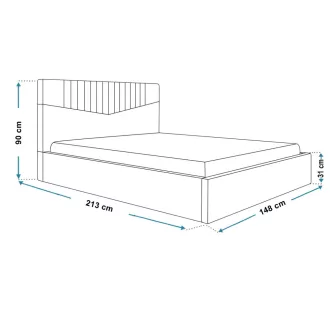   Glace ágykeret (keskeny) 140 X 200 fekvőfelület, ágyráccsal és ágyneműtartóval