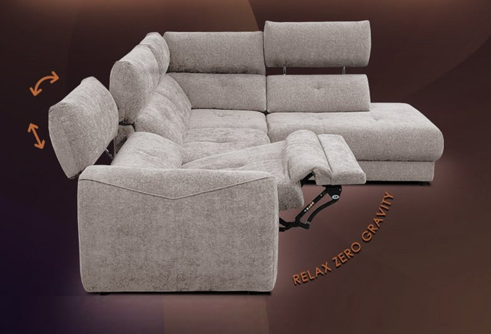 Gordon sarok ülőgarnitúra 281 cm X 217 cm - jobbos - elektromos relax funkcióval karfa mellett – 4. kép