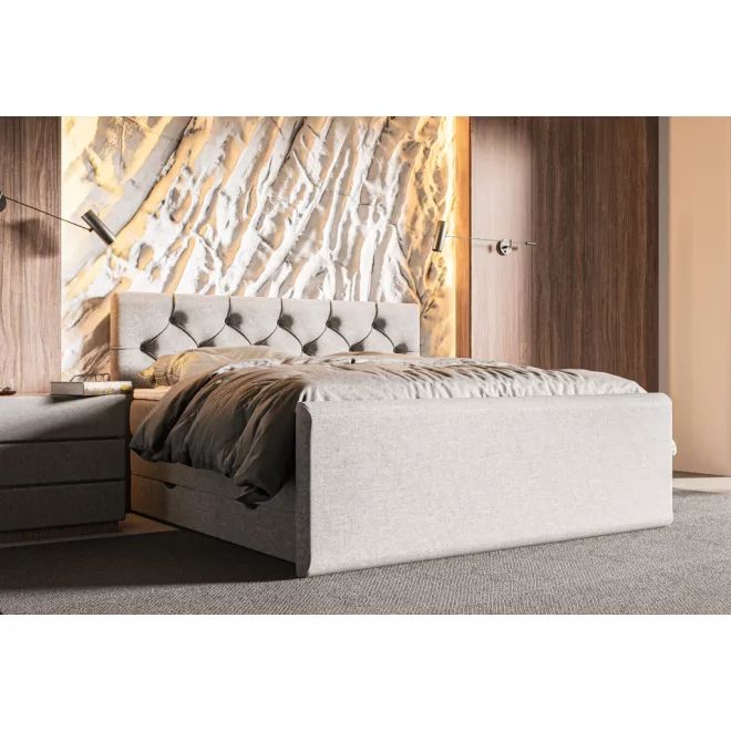Huggo boxspring ágy ágyneműtartóval 200 X 200