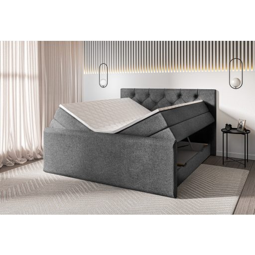Huggo boxspring ágy ágyneműtartóval 120 X 200
