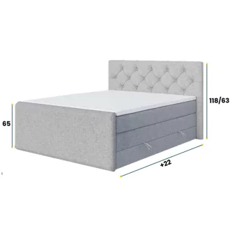Huggo boxspring ágy ágyneműtartóval 200 X 200