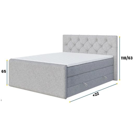 Huggo boxspring ágy ágyneműtartóval 120 X 200