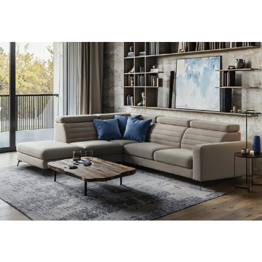 Amarano L-alakú ágyazható sarokkanapé - balos - 273 cm X 255 cm (OTOML+E+S2,5FR)