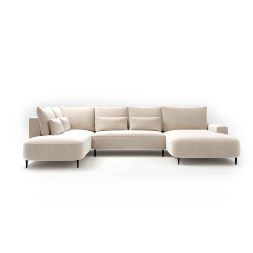 Bizzante U-alakú sarokkanapé ágyneműtartós és ágyazható - aaszimmetrikus  - balos 208 X 356 X cm X 184 cm