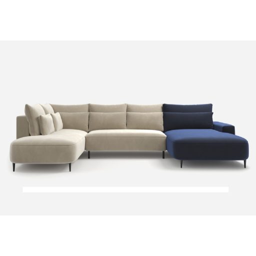 Bizzante U-alakú sarokkanapé ágyneműtartós és ágyazható - aaszimmetrikus  - balos 208 X 356 X cm X 184 cm