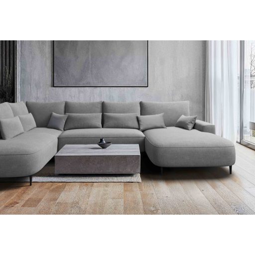 Bizzante U-alakú sarokkanapé ágyneműtartós és ágyazható - aaszimmetrikus  - balos 208 X 356 X cm X 184 cm