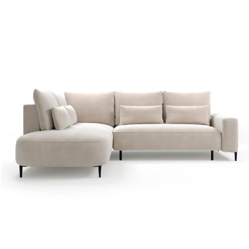 Bizzante L-alakú sarokülő ágyneműtartós és ágyazható - balos 264 cm X 208 cm