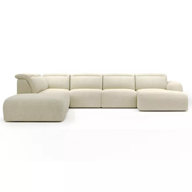 Coriso U-alakú sarokkanapé - balos - 212 cm X 349 cm X 207 cm - elektromosan mélyíthető ülőfelülettel