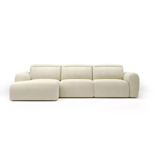 Coriso L-alakú sarokkanapé  - balos - nyitott - 278 cm X 207 cm - elektromosan mélyíthető ülőfelülettel 