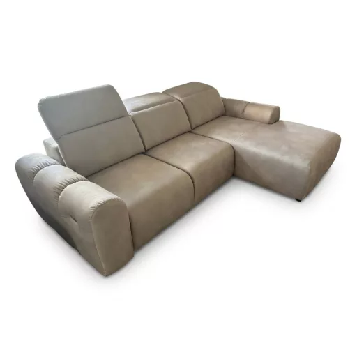 Coriso sarokkanapé - balos - nyitott - 278 cm X 207 cm - elektromosan mélyíthető ülőfelülettel - Letto11 kiállítási