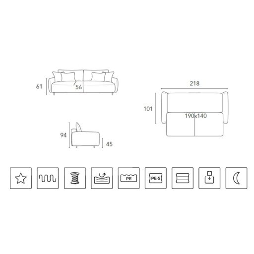 Fabio kinyitható kanapé 