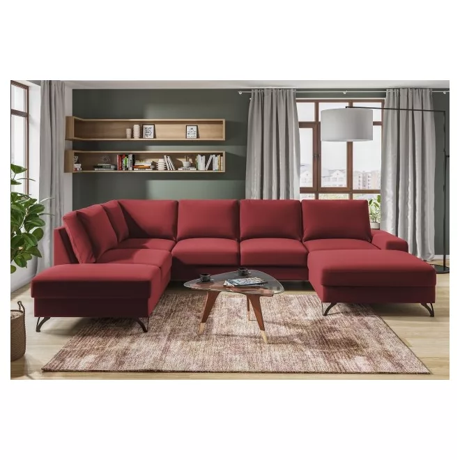 LS Flavio U-alakú ágyazható sarokgarnitúra - balos - 214 cm X 335 cm X 179 cm