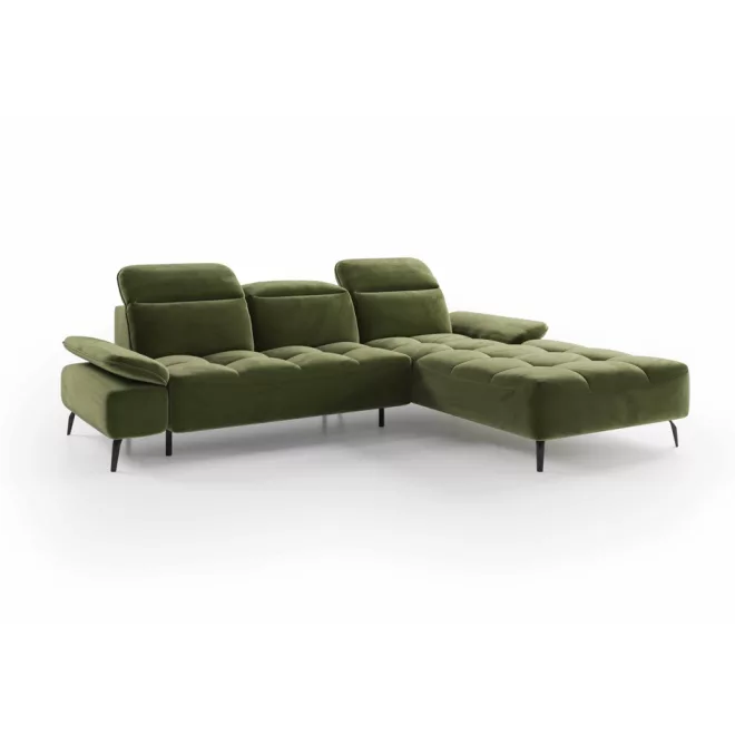 Mason L-alakú sarokkanapé - jobbos - nyitott - 278 cm X 207 cm - elektromosan mélyíthető ülőfelülettel