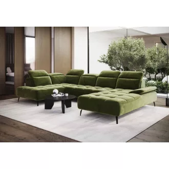   Mason U-alakú sarokkanapé - balos - 207 cm X 349 cm X 207 cm - elektromosan mélyíthető ülőfelülettel