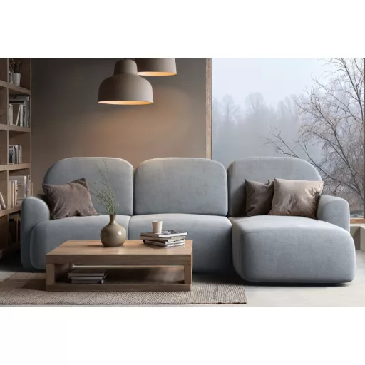 Nuba L-alakú sarokülő ágyneműtartós és ágyazható - jobbos 263 cm X 163 cm