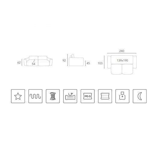 Pimont 3 személyes kanapé ágyazható