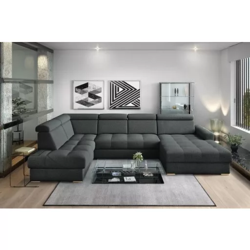 LS Riva U-alakú ágyazható sarokkanapé - balos 210 cm X  349 cm X 189 cm