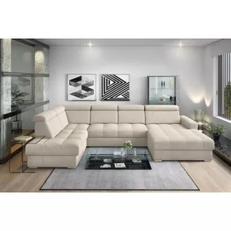   LS Riva U-form ágyazható sarokgarnitúra - balos 210 cm X  374 cm X 189 cm