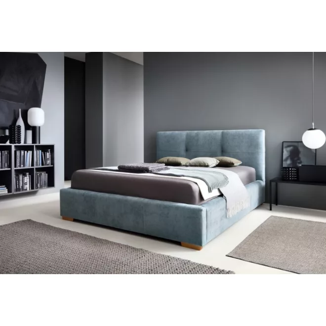 Lily kárpitozott ágyneműtartós ágy előről nyíló gázrugós ágyráccsal - 106 cm magas fejvéggel - 160 X 200 fekvőfelület