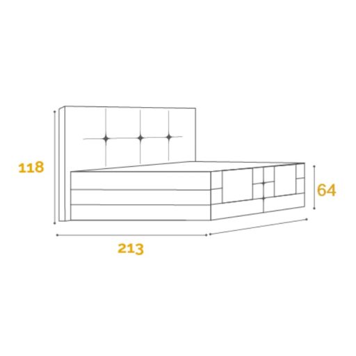 Mario motoros boxspring ágy 160 X 200 - Hard top - hideghab topper
