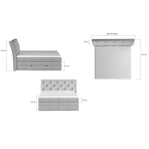 Mibel boxspring ágy 140 X 200 - hideghab topper