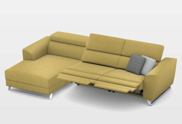 Milton dupla elektromos relax sarokgarnitúra 170 cm X 297 cm - balos – 1. kép