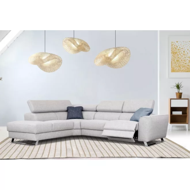 Milton elektromos relax sarokgarnitúra 238 cm X 302 cm - balos (relax  karfa mellett)