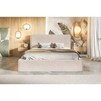   Minimal ágykeret 180 X 200 fekvőfelület, ágyráccsal és ágyneműtartóval, Amor04 bézs Express szállítással
