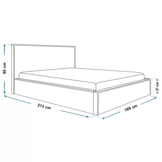   Minimal ágykeret 180 X 200 fekvőfelület, ágyráccsal és ágyneműtartóval, Amor04 bézs Express szállítással