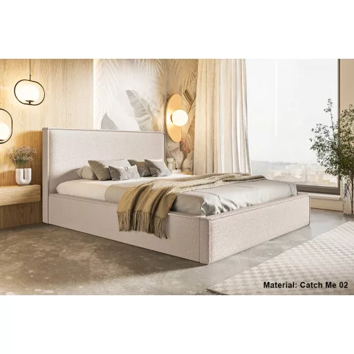 Minimal ágykeret 160 X 200 fekvőfelület, ágyráccsal és ágyneműtartóval, CatchMe02 bézs Express szállítással