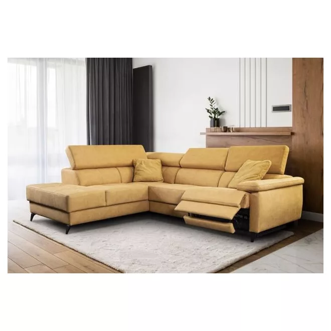 Mona sarok ülőgarnitúra 226 cm X 275 cm - balos - karfa mellett elektromos relax funkció