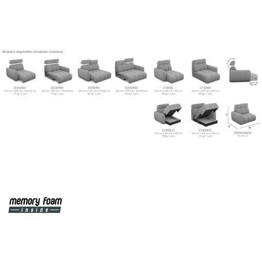 Movi sarokkanapé elektromosan mélyíthető ülőfelülettel 270 cm x 160 cm - jobbos - ágyneműtartóval