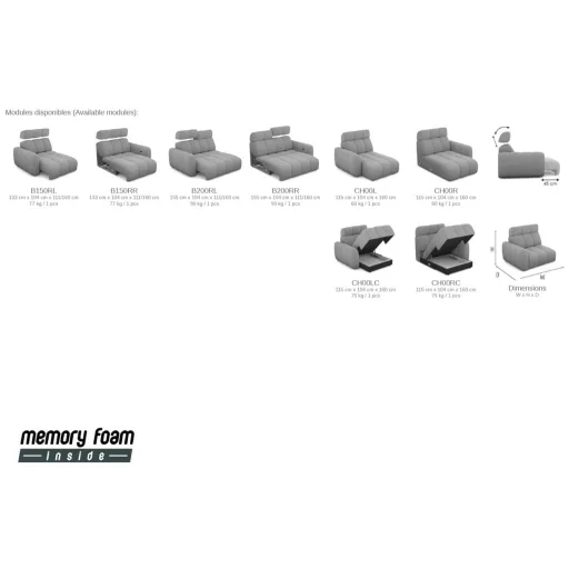 Movi sarokkanapé elektromosan mélyíthető ülőfelülettel 160 cm x 270 cm - balos 