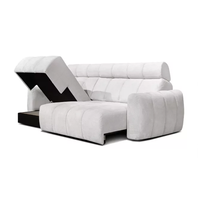 Movi sarokkanapé elektromosan mélyíthető ülőfelülettel 160 cm x 270 cm - balos - ágyneműtartóval