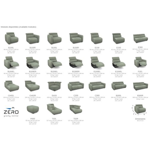 Nexo dupla relax sarokgarnitúra 289 cm X 170 cm - jobbos  