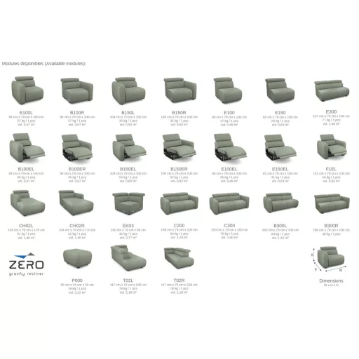 Nexo 2 személyes kanapé 2 karral - Elektromos Relax funkció 2 oldalon