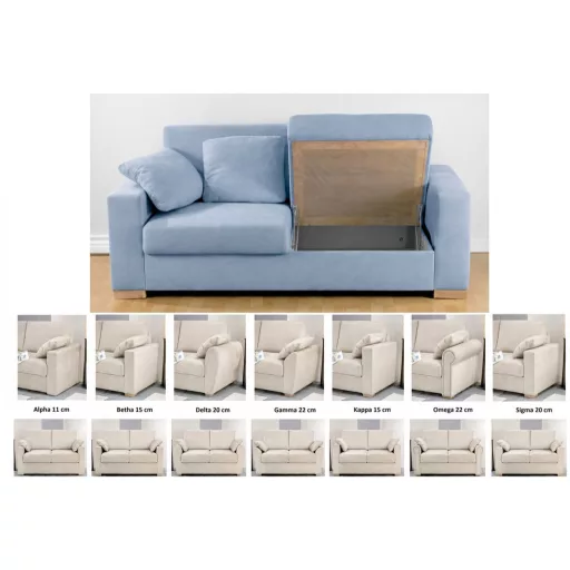 Novaflexx Alpha 1 személyes hosszúfotel (longchair) 2 karfával