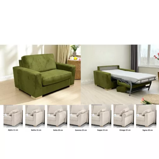 Novaflexx Alpha 1 személyes hosszúfotel (longchair) 2 karfával