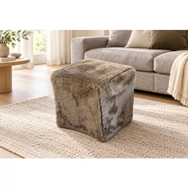 Oka puff 49 cm X 41 cm, magas - konkáv - Tasco1152 - barna