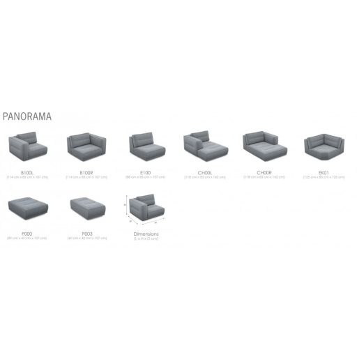 Panorama sarokgarnitúra 302 cm x 327 cm - balos