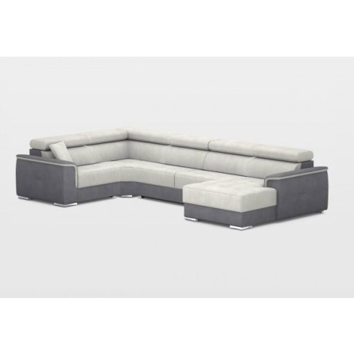 Preston U-alakú ágyazható, ágyneműtartós elektromos relax sarokgarnitúra - 219 cm X 374 cm X 170 cm - jobbos