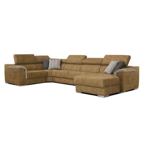 Preston U-alakú ágyazható, ágyneműtartós elektromos relax sarokgarnitúra - 219 cm X 374 cm X 170 cm - jobbos