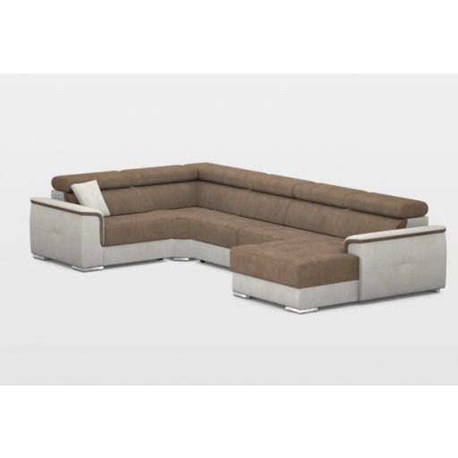 Preston U-alakú ágyazható, ágyneműtartós elektromos relax sarokgarnitúra - 219 cm X 374 cm X 170 cm - jobbos