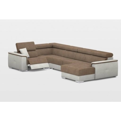 Preston U-alakú ágyazható, ágyneműtartós elektromos relax sarokgarnitúra - 219 cm X 374 cm X 170 cm - jobbos